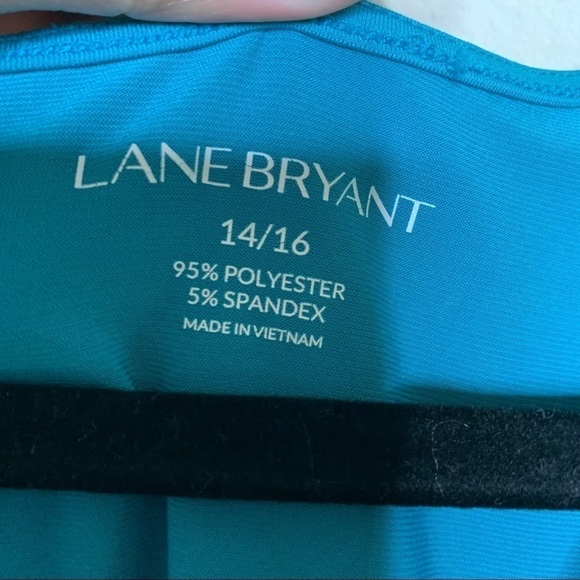 Lane Bryant Blue Solid Flutter Sleeve Blouse Top - Picture 3 of 4